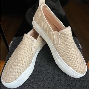 Restricted Beige Slip-On Sneakers